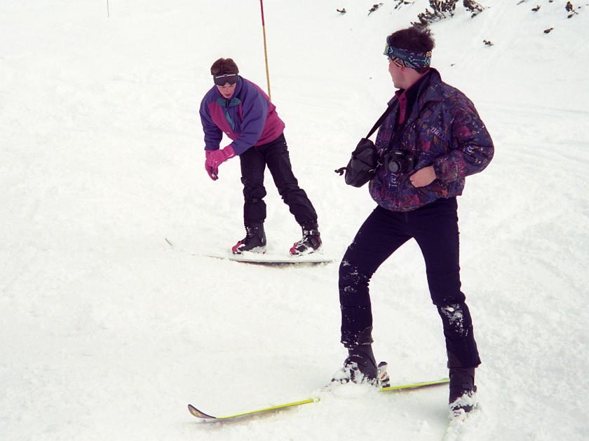 Alexander's First Snow Board Experience. . Sankt Anton. .
