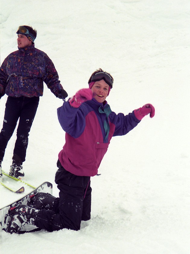 Alexander's First Snow Board Experience. . Sankt Anton. .