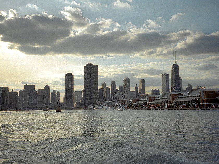 Chicago. Navy Pier and Hancock Tower (left). Chicago. .