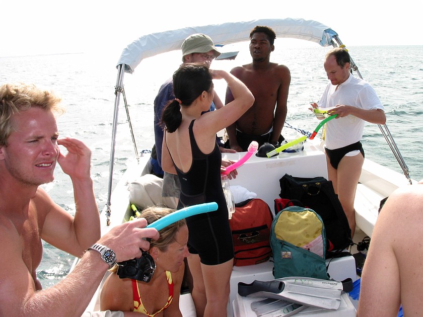 Snorkeling in the Hol Chan Marine Reserve. Boat. Caye Caulker. .