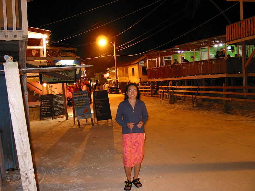 Back from Diving on Caye Caulker. Main Road. Caye Caulker. .