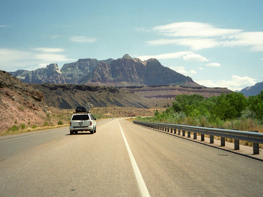 On I-15 from Las Vegas to the Zion National Park. I-15. near Las Vegas. .