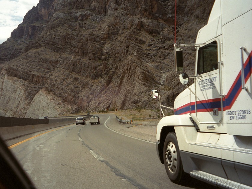 On I-15 from Las Vegas to the Zion National Park. I-15. near Las Vegas. .