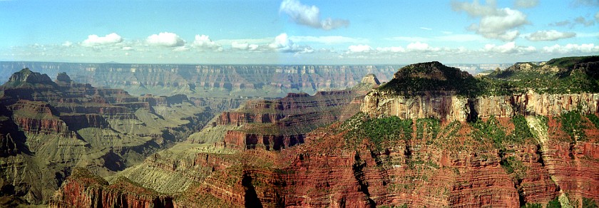 North Rim of the Grand Canyon. Panoramic View of the Canyon. Grand Canyon National Park. .