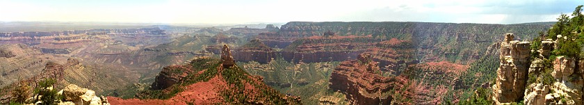 North Rim of the Grand Canyon. Panoramic View of the Canyon. Grand Canyon National Park. .