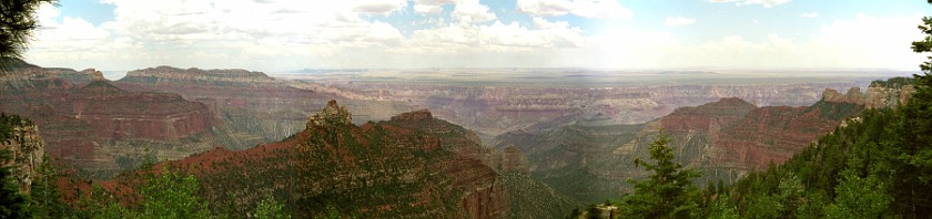 North Rim of the Grand Canyon. Panoramic View of the Canyon. Grand Canyon National Park. .