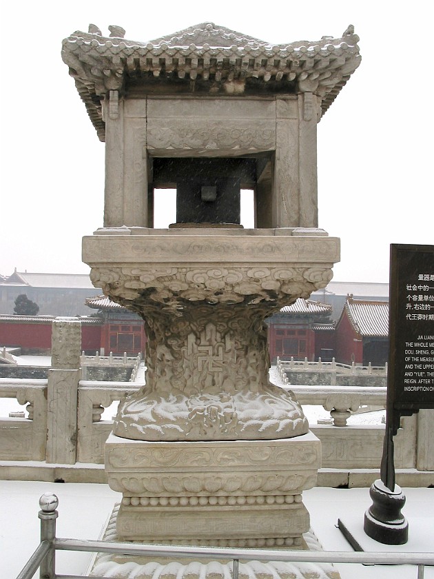 The Forbidden City. Standard Measure in Front of Taihe. Beijing. .