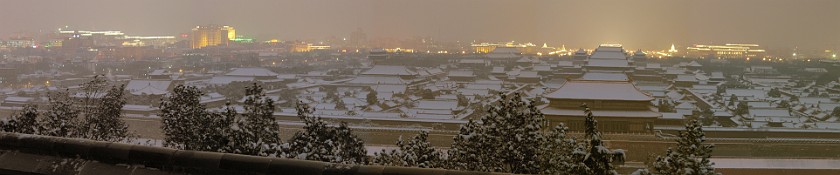 The Forbidden City. Panoramic View from Jingshan Park on Gugong (Palace Museum). Beijing. .