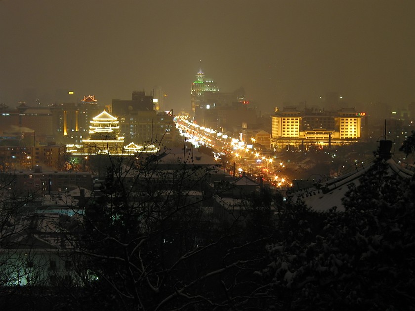 The Forbidden City. View from Jingshan Park on Wusi Dajie. Beijing. .