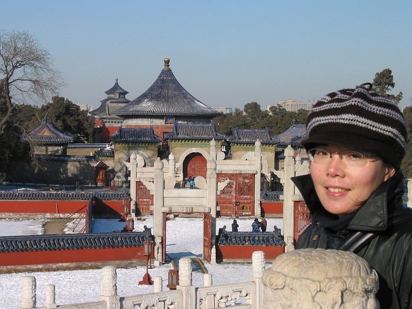 Tiantan Gongyuan (Temple of Heaven Park). View on Huangqiong Yu (Imperial Vault of Heaven). Beijing. .