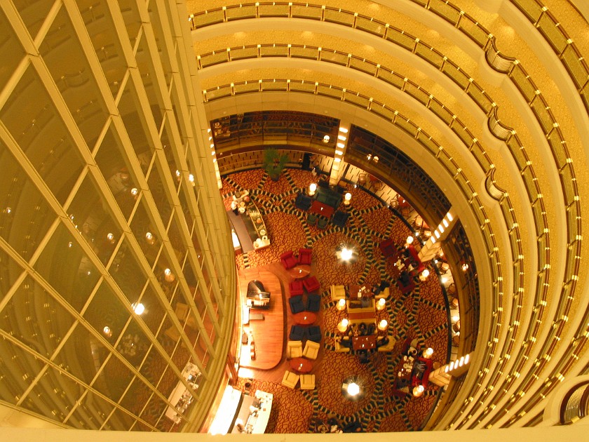 Shanghai. Inside Jinmao Building, 68th Floor, View on Piano Bar. Shanghai. .