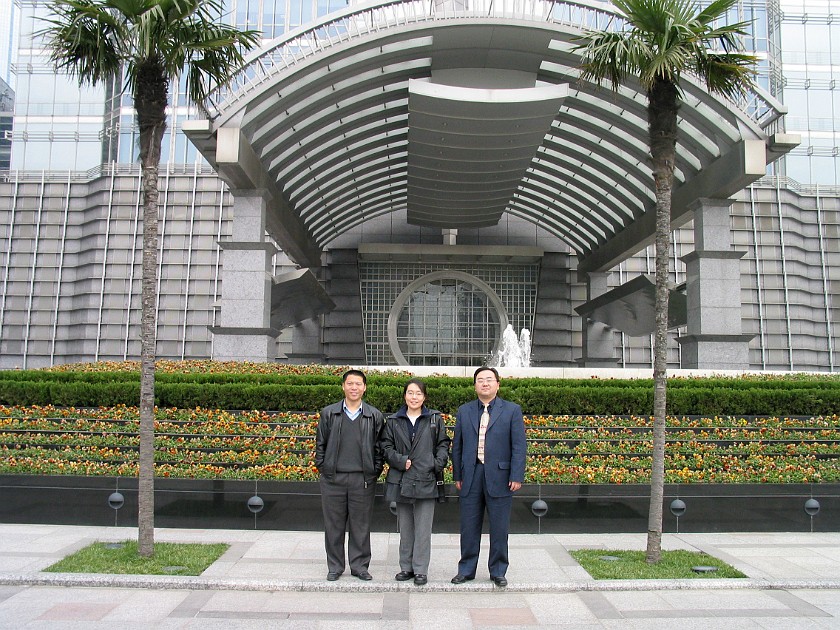 Shanghai. Main Entrance to the Jinmao Building, Jun and Friends. Shanghai. .