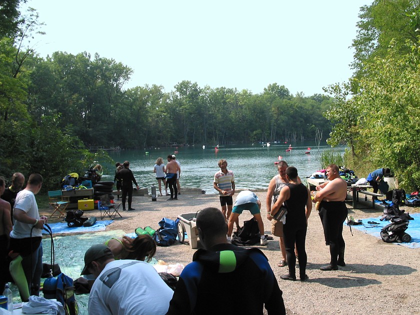 Treasure Hunt Diving at the Gilboa Quarry. Quarry Beach. Gilboa. .