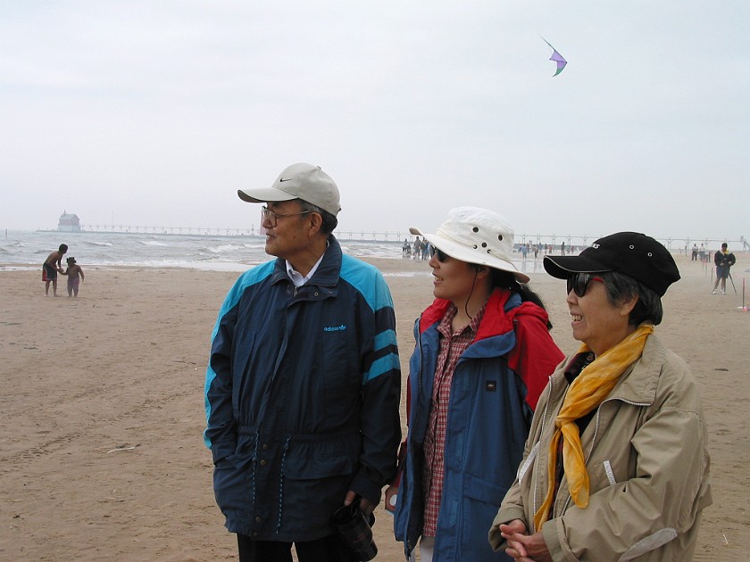 Grand Haven Kite Festival. Watching a Kite Performance. Grand Haven. .