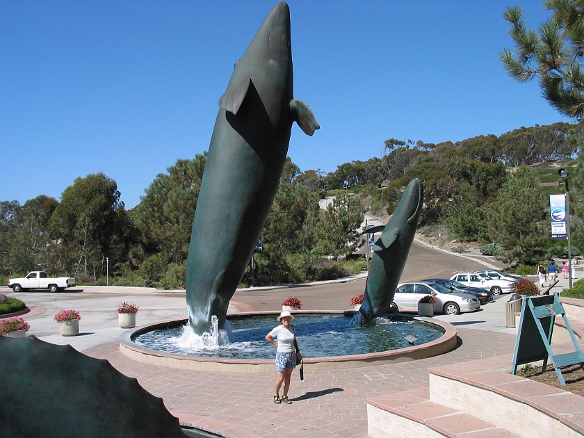 Birch Aquarium at the Scripps Institution of Oceanography. Whale Statues. San Diego. .