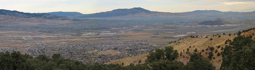 Lake Tahoe and the Surrounding Area. View on Reno from the South. Reno. .