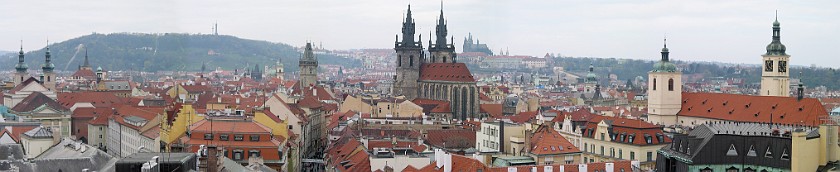 Staré Mesto (Old Town). View from Prasna Brana (Powder Gate) on Prague. Prague. .