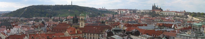 Staré Mesto (Old Town). View from the Staromestská Radnice (Old Town Hall) on Prague. Prague. .