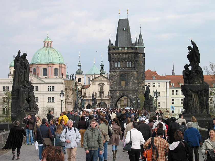 Staré Mesto (Old Town). Karluv Most (Charles Bridge) and Staromestská Mostecká (Old Town Bridge Tower). Prague. .