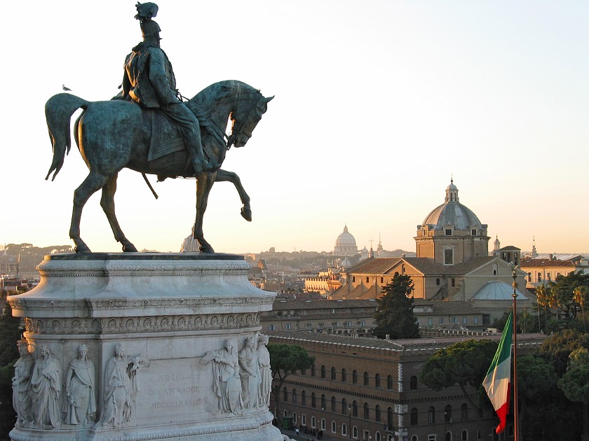 Vittoriano. View from the Vittoriano to St. Peter's Basilica. Rome. .