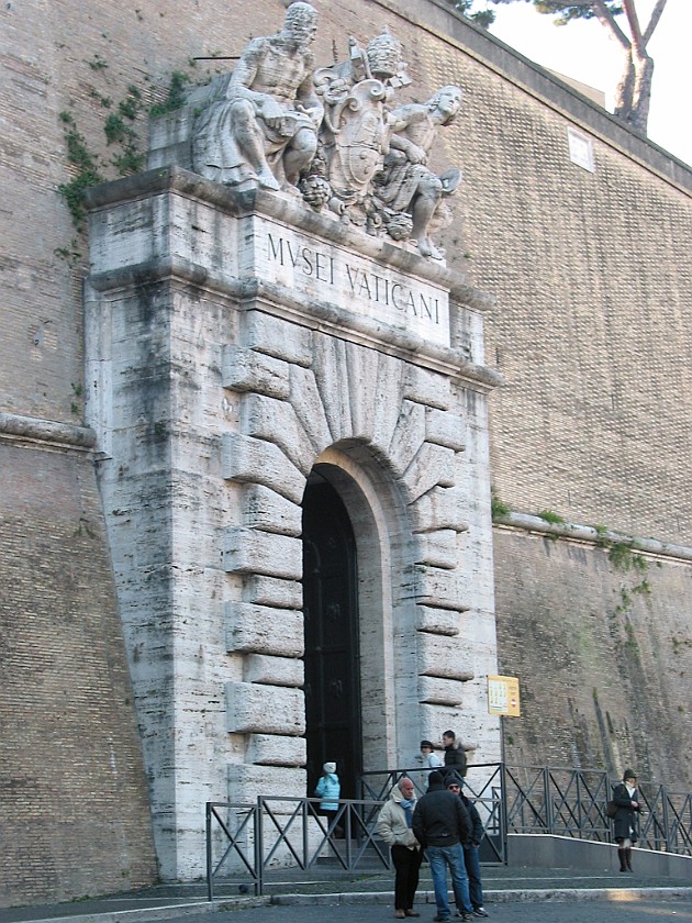 Vatican Museum. Exit of the Vatican Museum, Leonine Wall. Vatican City. .