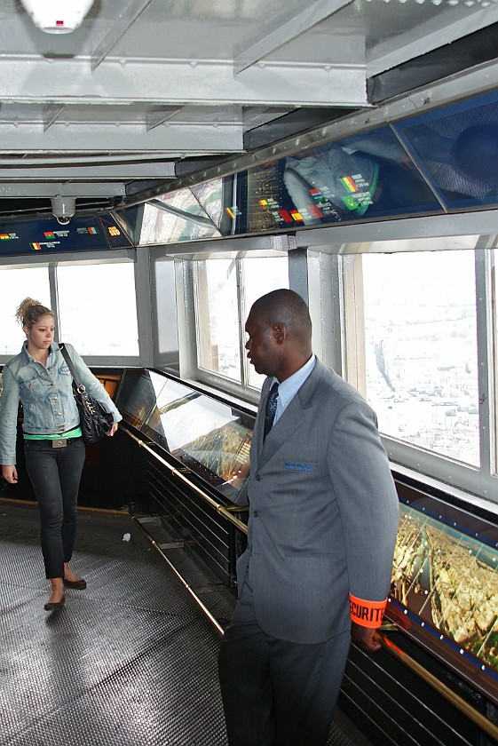 Eiffel Tower. Inside 3rd level of the Eiffel Tower. Paris. .