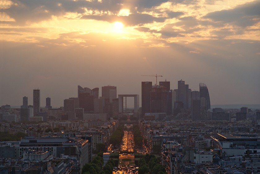 Arc de Triomphe. View from Arc de Triomphe on La Défense. Paris. .
