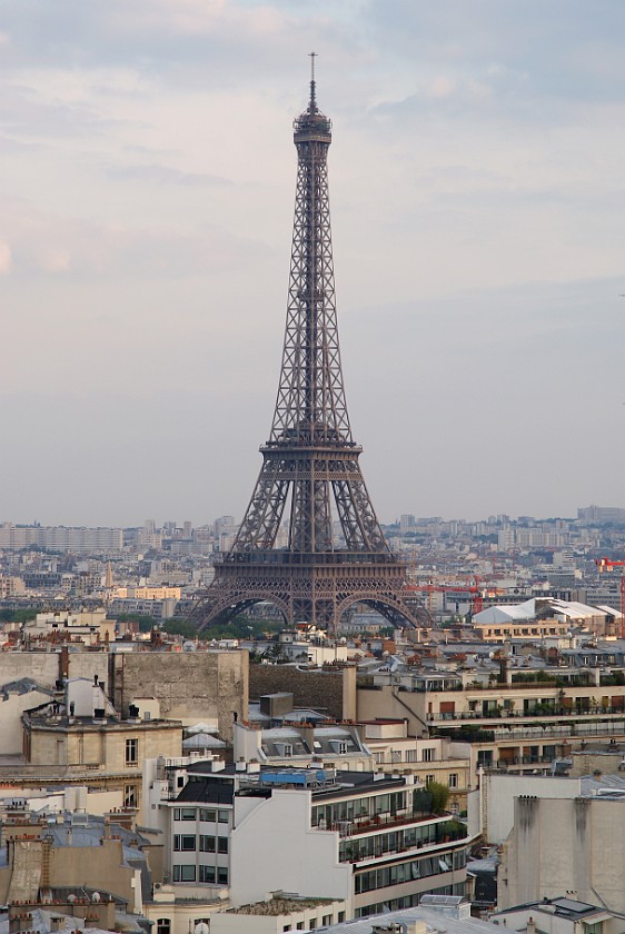 Arc de Triomphe. View from Arc de Triomphe on Eiffel Tower. Paris. .