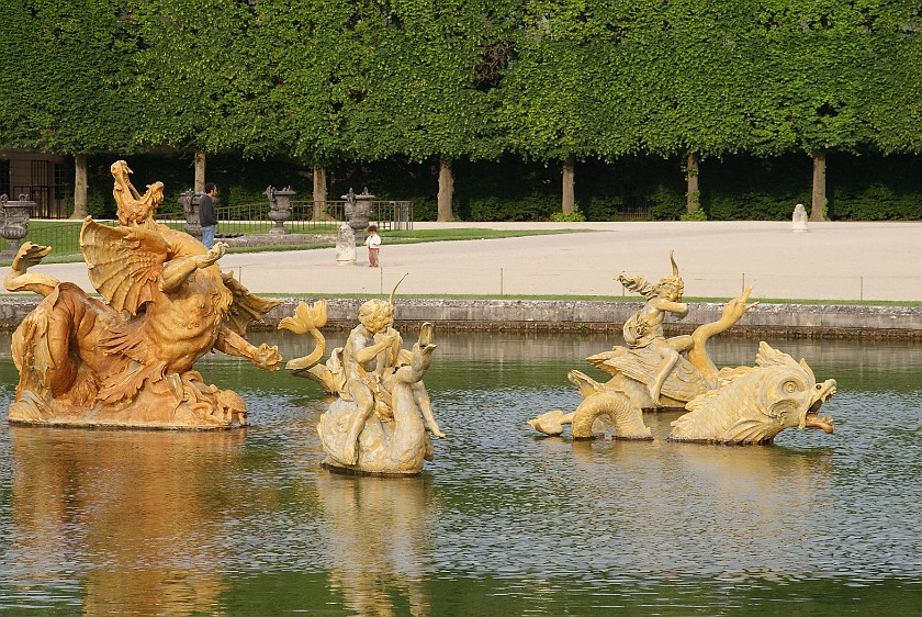 Chateau Gardens of Versailles. Near the Neptun fountain. Versailles. .