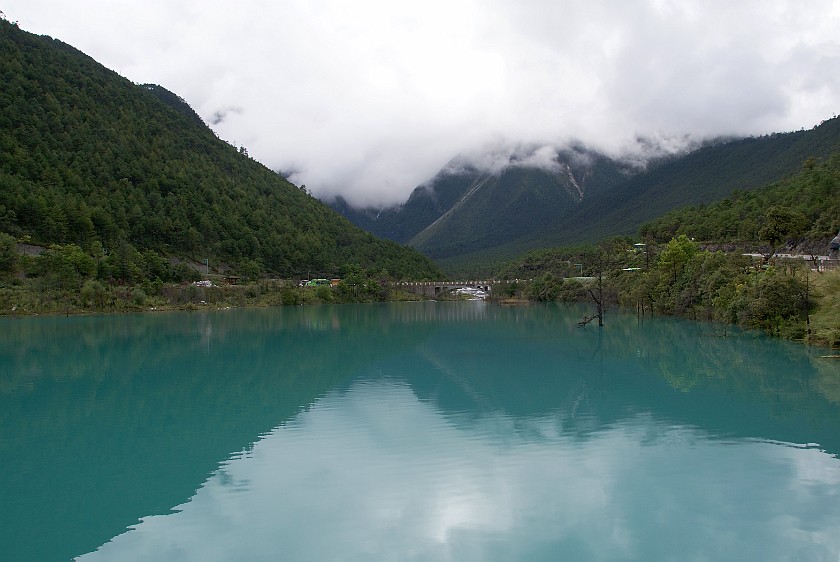 Trip to the Yùlóng Xueshan Summit. Lake at the base of the Yùlóng. Yùlóng Xueshan. .