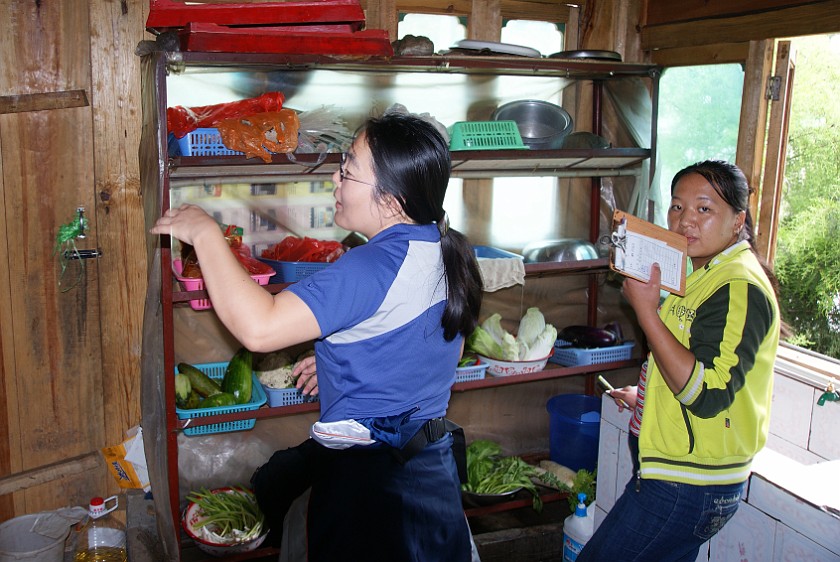 Daytrip to the Tiger Leaping Gorge. Kitchen of the Tian Ti guest house. Tiger Leaping Gorge. .