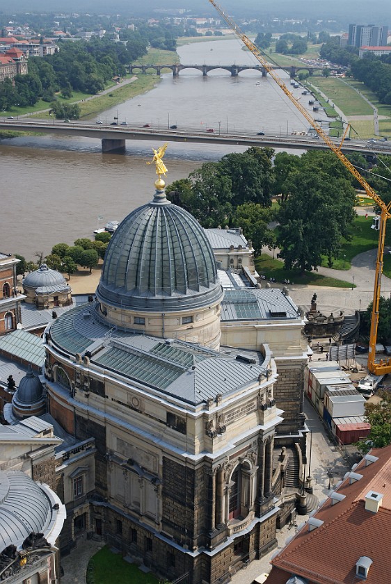 Dresden Inner City. View from the Frauenkirche on Albertinum. Dresden. .