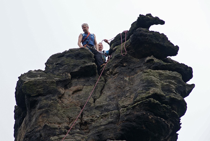 Bielatal. Rock climbers. Saxon Switzerland. .