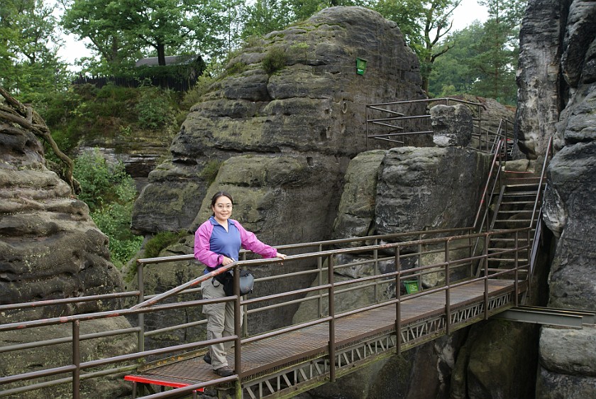Bastei. Iron bridge. Saxon Switzerland. .