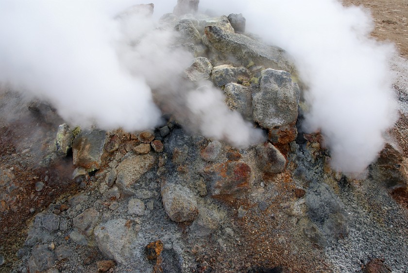Haverarönd Geothermal Field. Fumarole. Mývatn Region. .