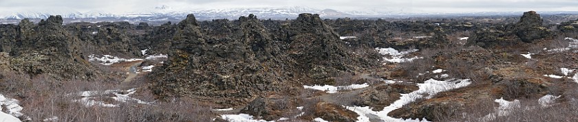 Dimmuborgir. View from the car park. Mývatn Region. .