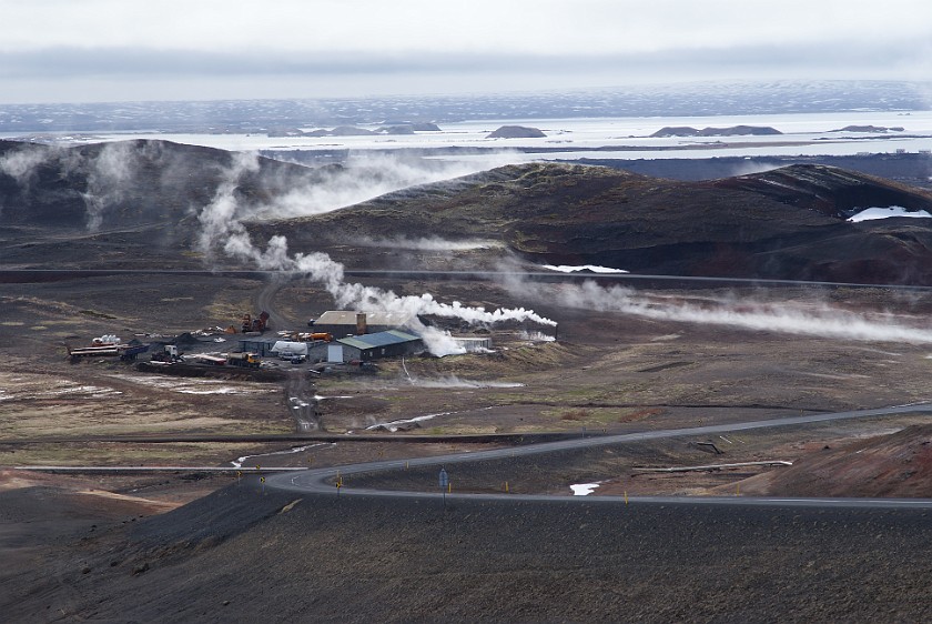 Around Lake Mývatn. View from the Námafjall ridge to the Mývatn lake. Mývatn Region. .
