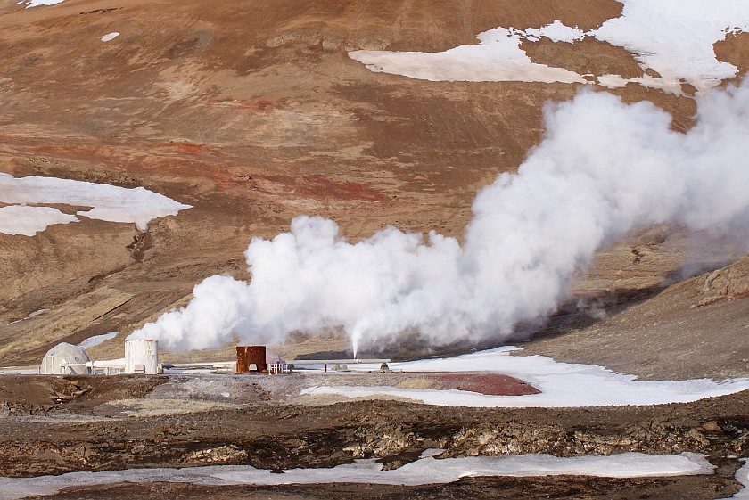 Around Lake Mývatn. Power station on the Námafjall ridge. Mývatn Region. .