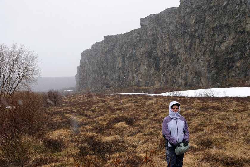 Ásbyrgi. At the base of the Eyjan. Jökulsárgljúfur National Park. .