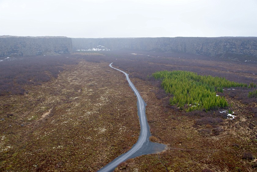 Ásbyrgi. South view from the Eyjan. Jökulsárgljúfur National Park. .