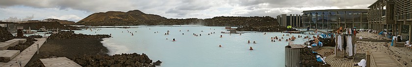 Blue Lagoon. Building and pool. near Grindavík. .