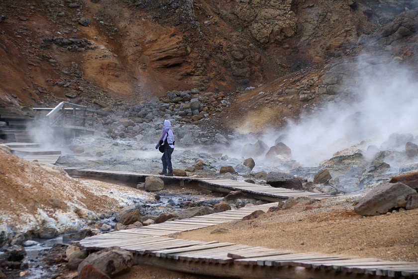 Seltún Geothermal Area. Fumaroles. near Grindavík. .