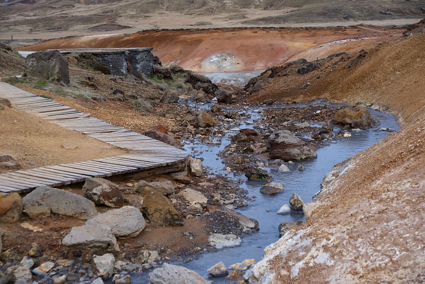 Seltún Geothermal Area. Stream. near Grindavík. .