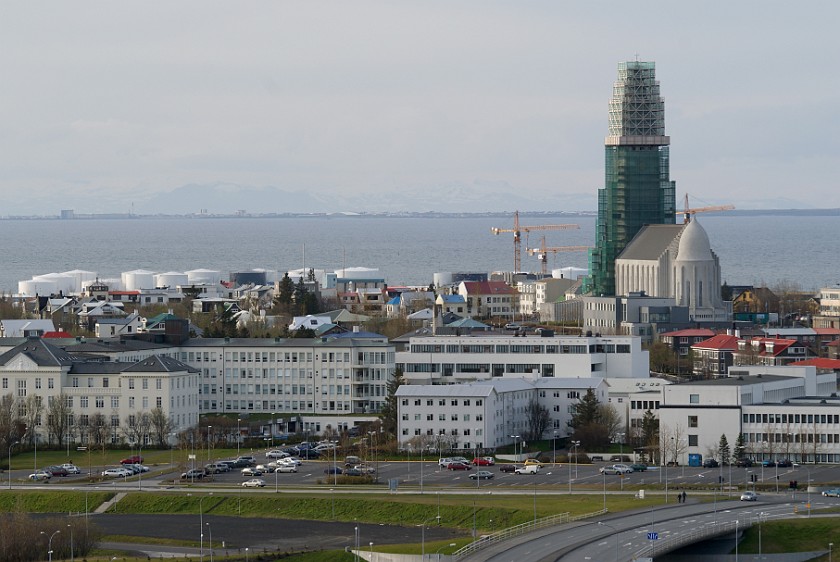 Reykjavík. View from the Perlan on Hallgrímskirkja. Reykjavík. .
