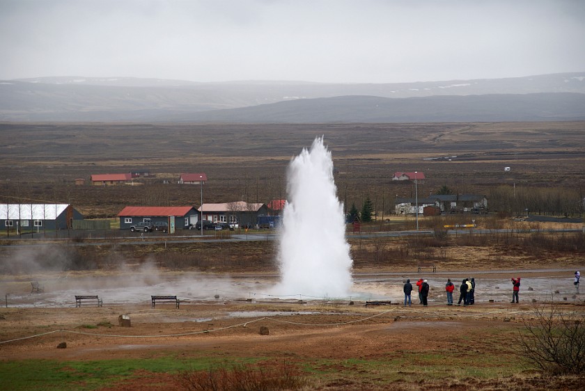 Geysir. Strokkur outbreak. near Reykjavík. .