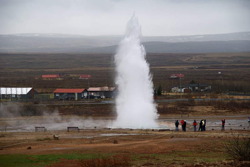 Geysir. Strokkur outbreak. near Reykjavík. .