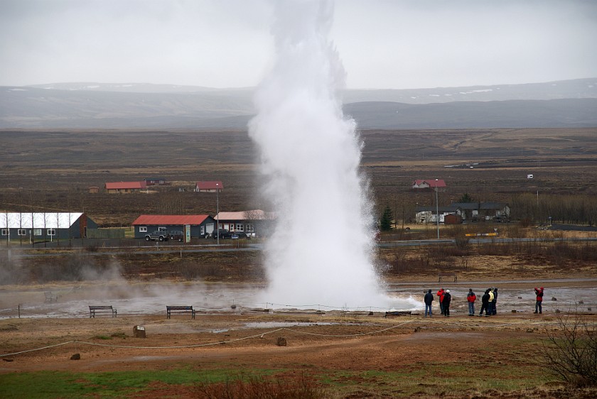Geysir. Strokkur outbreak. near Reykjavík. .