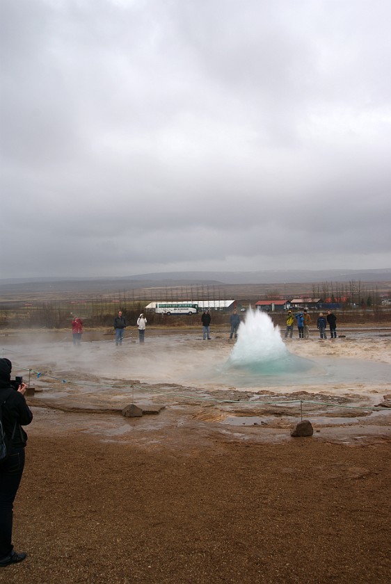 Geysir. Strokkur outbreak. near Reykjavík. .