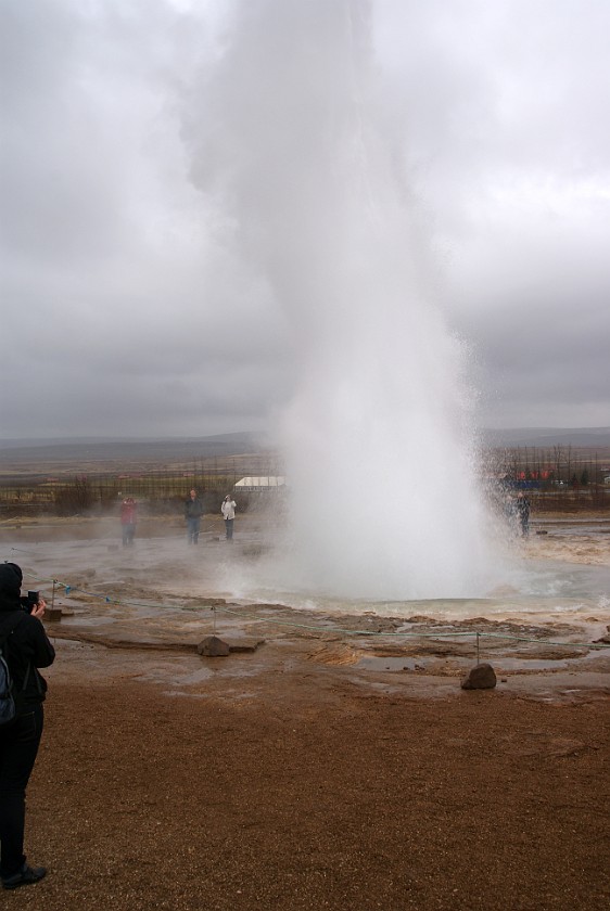 Geysir. Strokkur outbreak. near Reykjavík. .