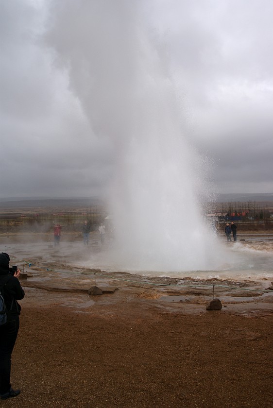 Geysir. Strokkur outbreak. near Reykjavík. .